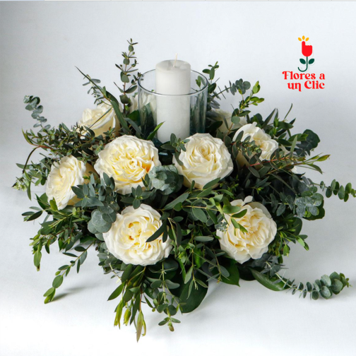 Centro De Mesa Nupcial Con Vela