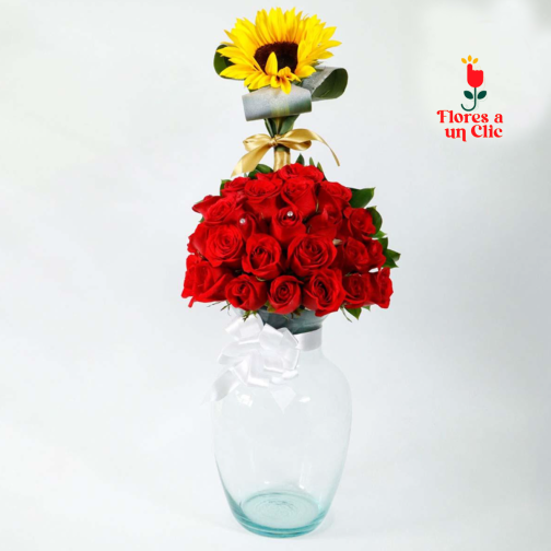 JARRON CRISTAL DE ROSAS 2