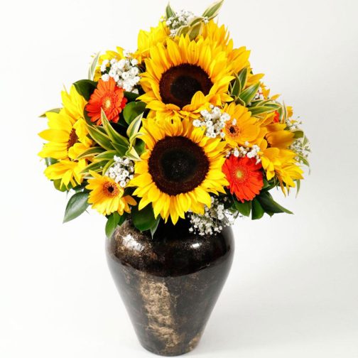 Jarron girasoles gerberas