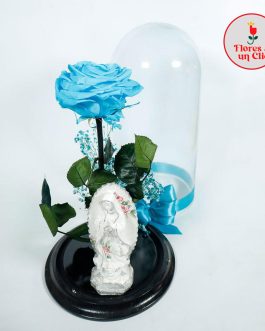 Rosa Preservada Azul Marino