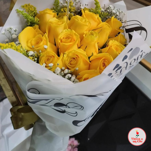 Bouquet 18 rosas amarillas